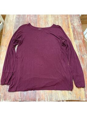 Evy's Tree Women's Burgundy Layering Tee 2X Ruching